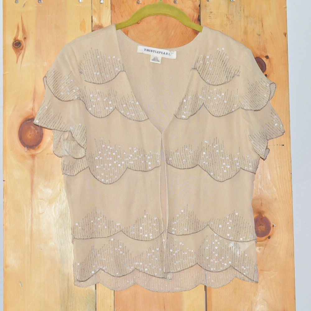 Thistlepearl beaded Top sz small